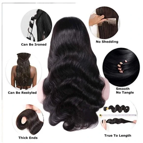 l 22BLACK BODY WAVY LaceFront Wigs NEW